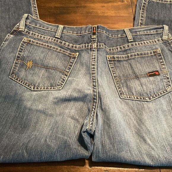 Men’s Ariat Work Cat 2 FR Low rise M4 Boot Denim Jeans size 44x34 - Picture 4 of 12
